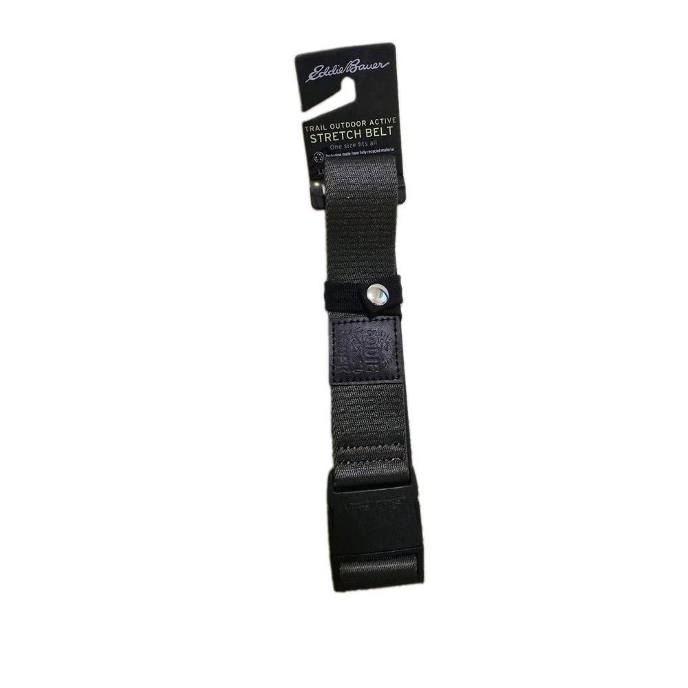 Eddie Bauer Mens Trail Outdoor Active Stretch Belt One Size Fits All Gray